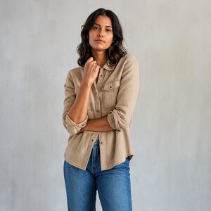 Outerknown Oatmeal Heather Blanket Shirt for Women
